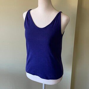 Vintage Front/Back Tank Top Cami 100% Cotton  (M) Purple